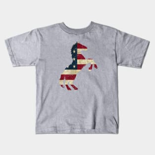 American Flag Horse Kids T-Shirt